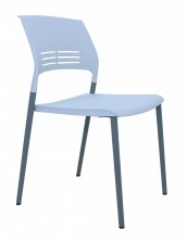 Aloha White Polyprop Seat And Back. Silver Legs